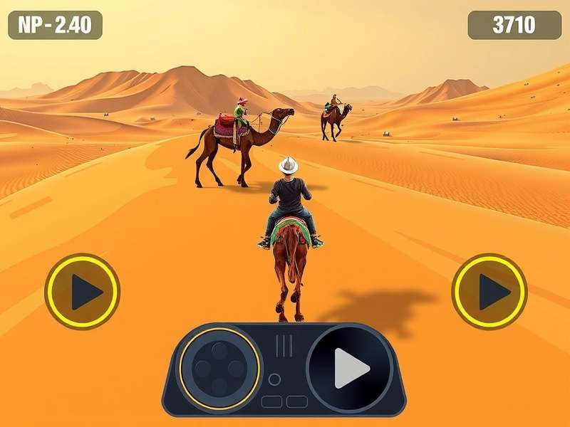 Fast Camel Racer control interface and gameplay mechanics