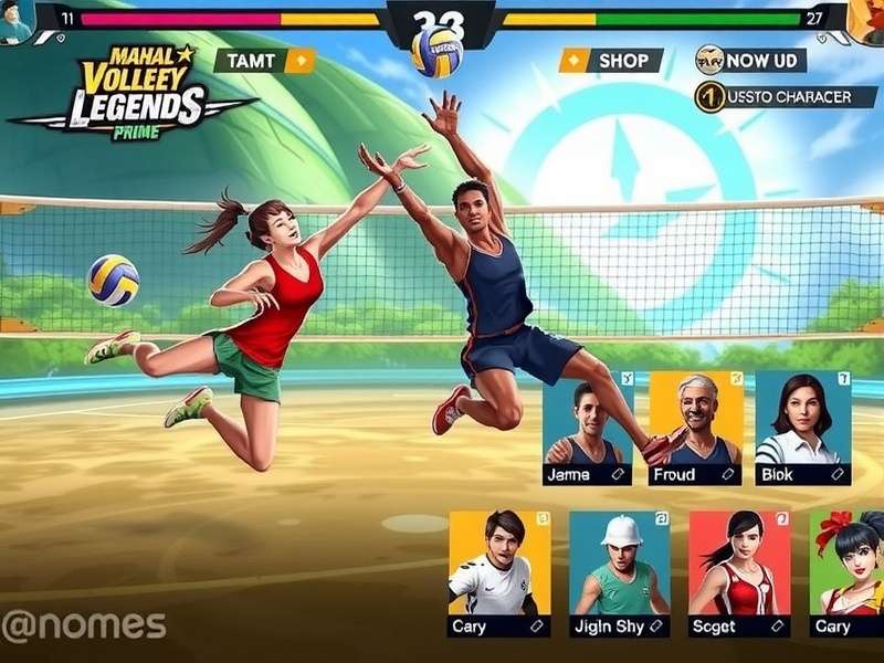 Mahal Volley Legends Prime character selection screen showing diverse avatars