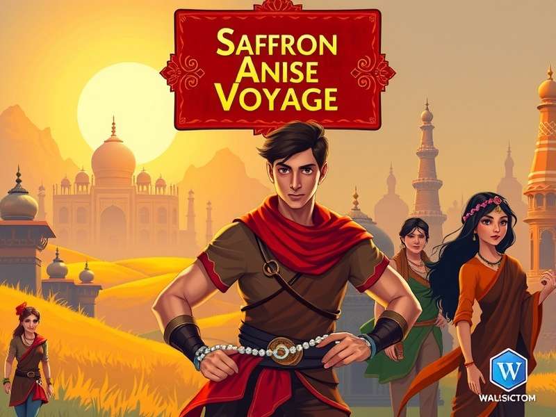 Saffron Anise Voyage game cover art showing protagonist in Indian landscape