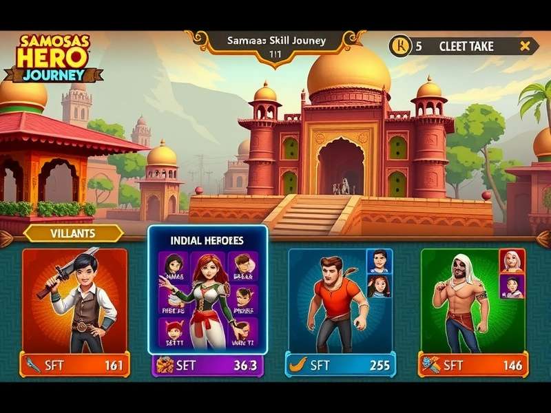 Samosas Hero Journey character customization and skill tree interface