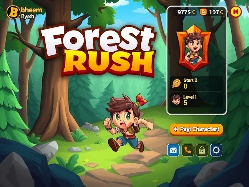 Bheem Forest Rush level progression and character selection screen