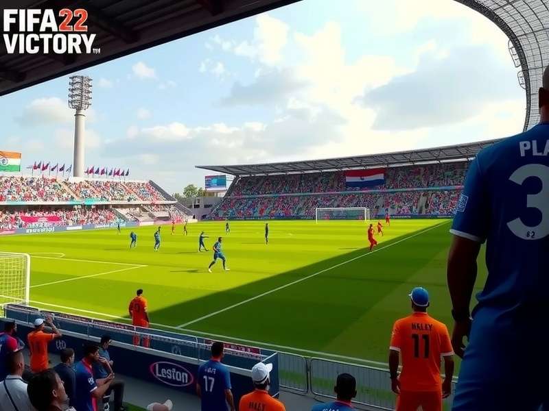 FIFA Indian Victory stadium view with Indian flags and fans