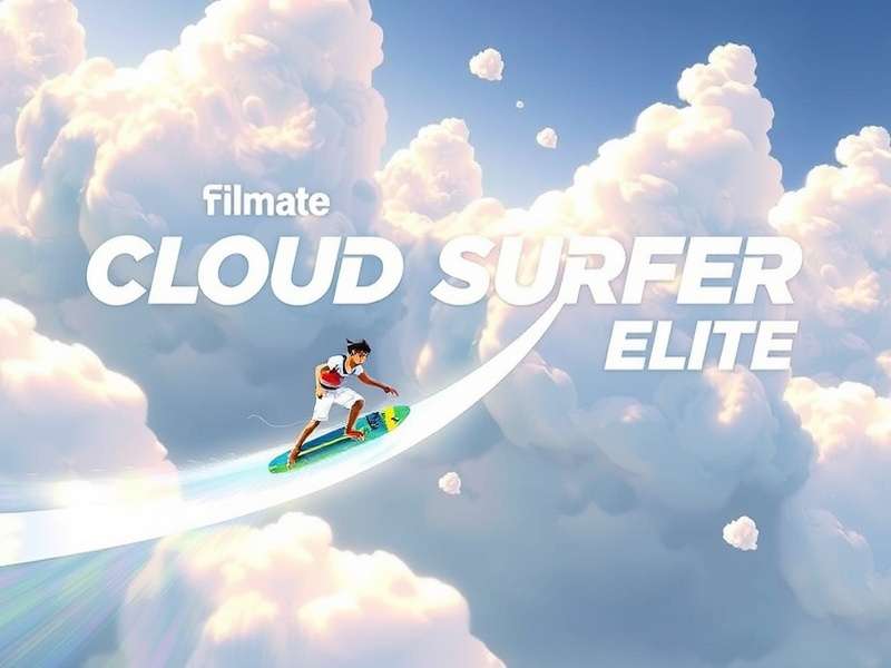 Cloud Surfer Elite gameplay showcasing character surfing through clouds