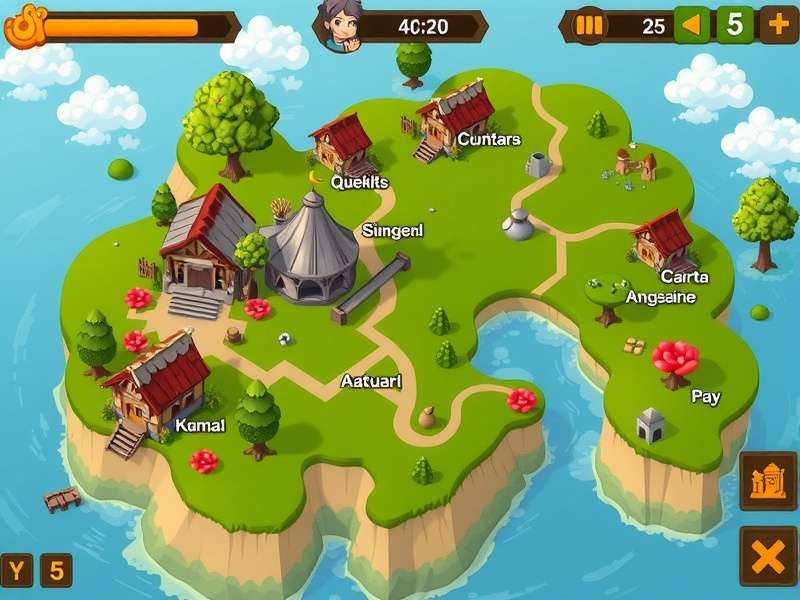 Ginger Spring Quest world map showing different regions