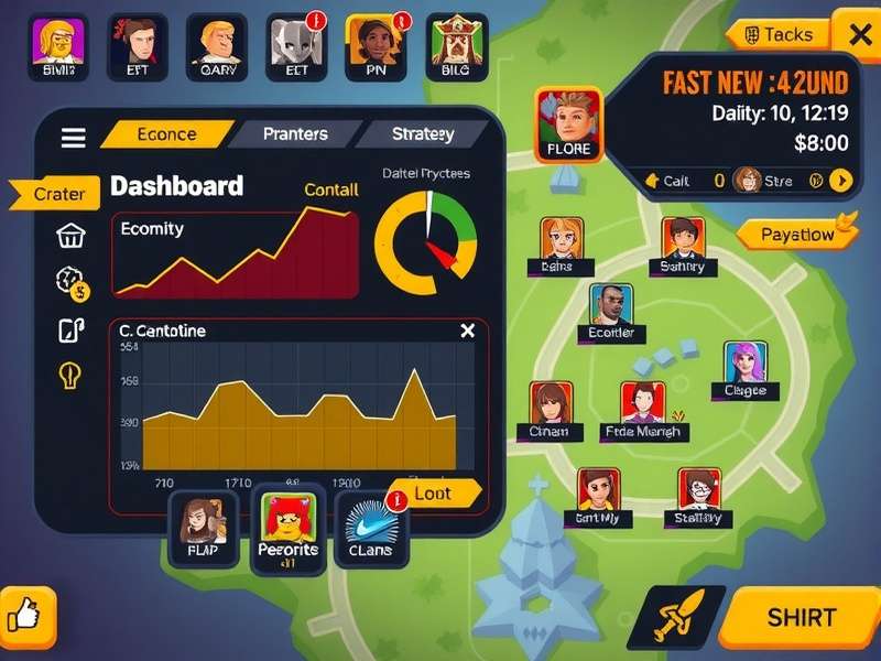 Money Mayhem Monarch gameplay interface showing economic dashboard