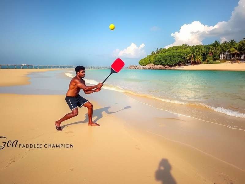 Player demonstrating proper Goa Paddle Champion technique