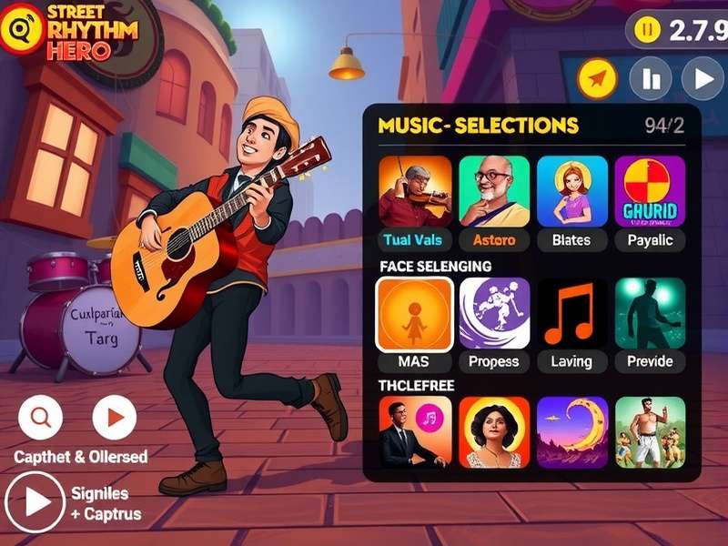 Street Rhythm Hero music selection screen showing diverse Indian genres