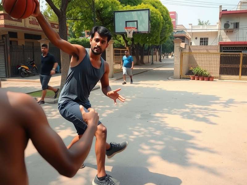 Indian Ghetto Ball Pro player demonstrating signature move