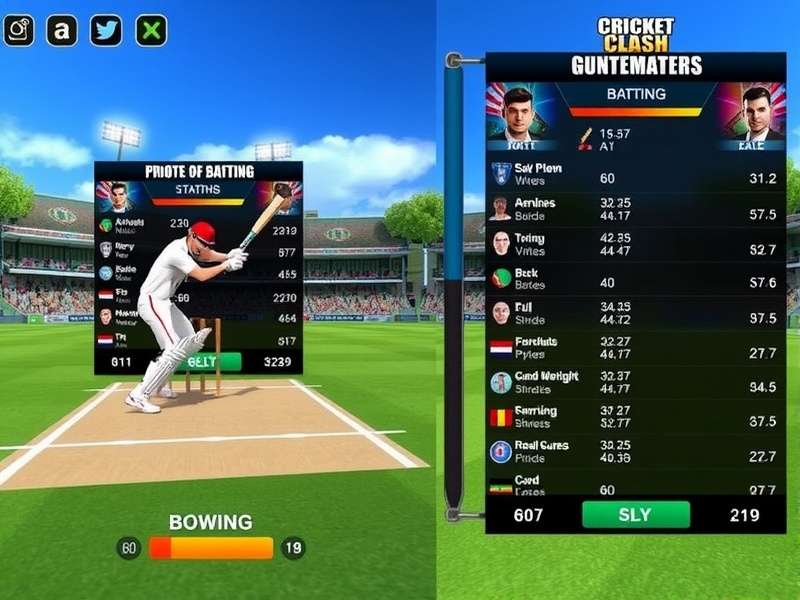 Cricket Clash Grandmasters multiplayer tournament interface showing leaderboards