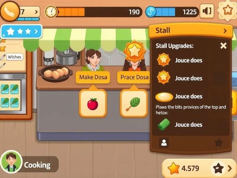 Sunny Shore Dosa Quest gameplay screenshot showing character making dosa