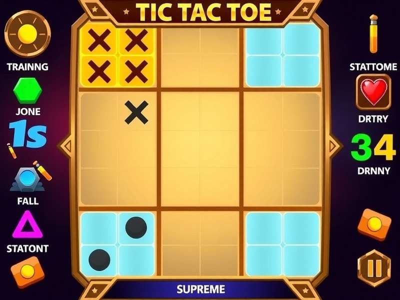 Tic Tac Toe Supreme gameplay interface showing modern design