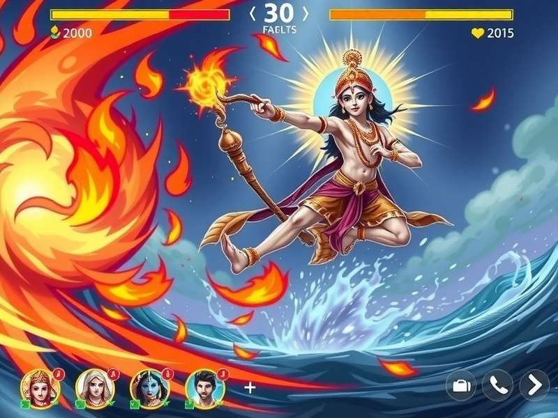 Character gallery from Krishna Wave Warrior featuring multiple divine forms