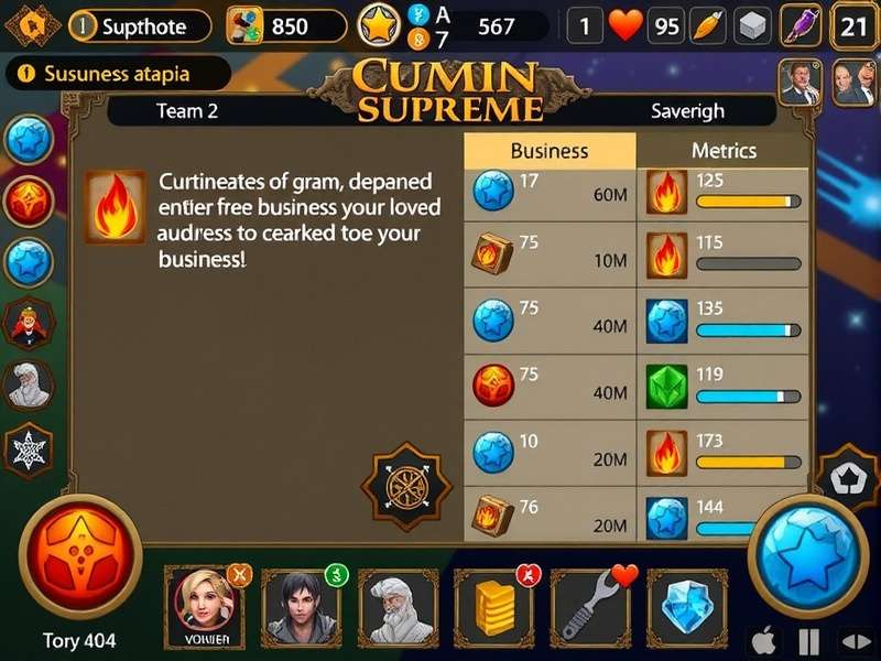 Cumin Supreme strategy interface showing business metrics