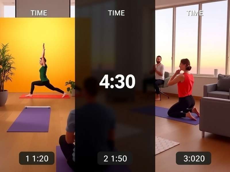 Yoga Speed Master gameplay interface showing yoga poses and timer