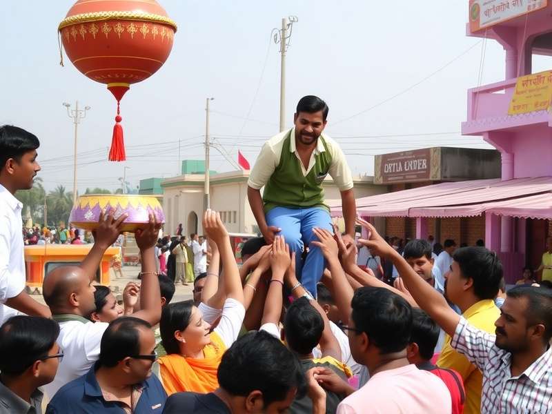 Community celebration during Govinda Joyful Jamboree with diverse participants