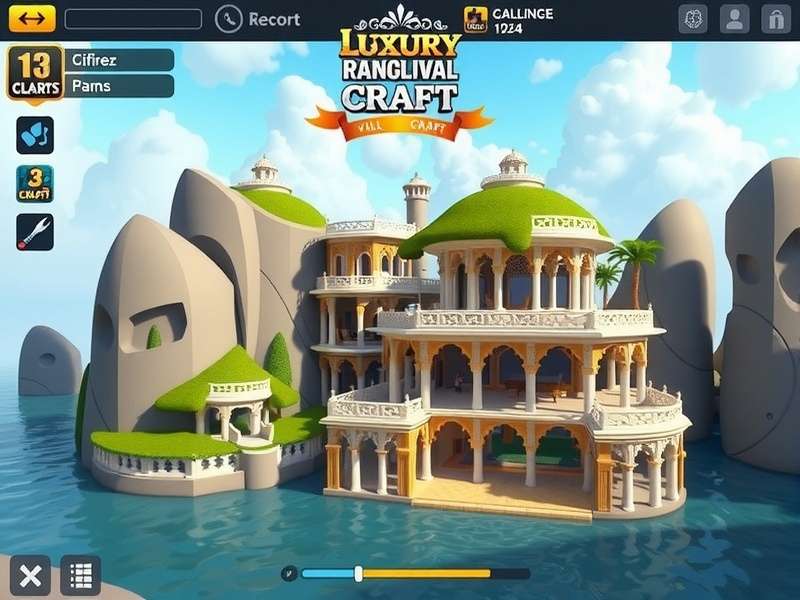 Luxury Villa Craft gameplay showing villa construction