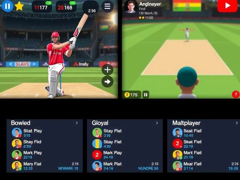 Ultimate Cricket Stars bowling interface with field placement