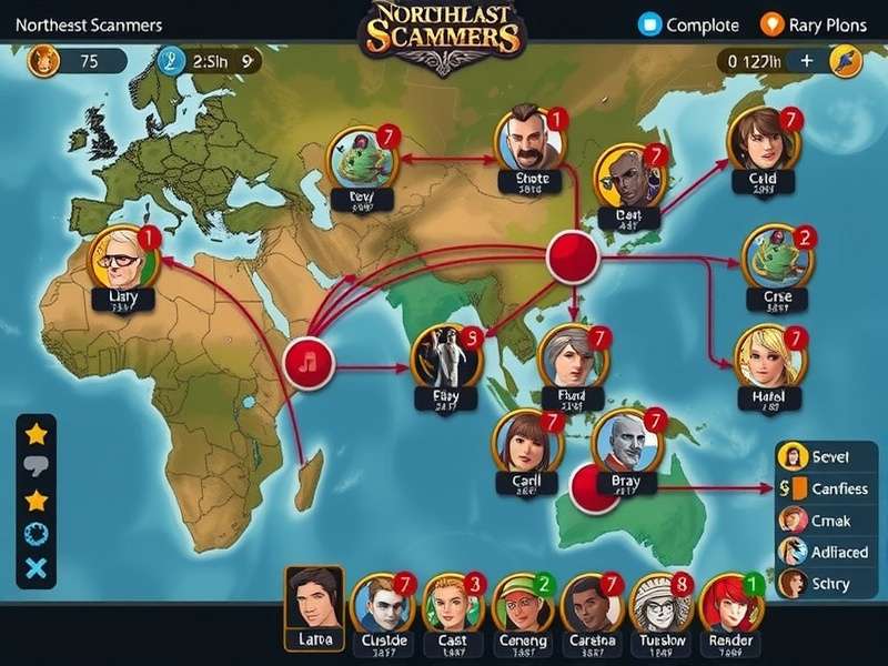 Northeast Scammers advanced strategy visualization showing resource flow