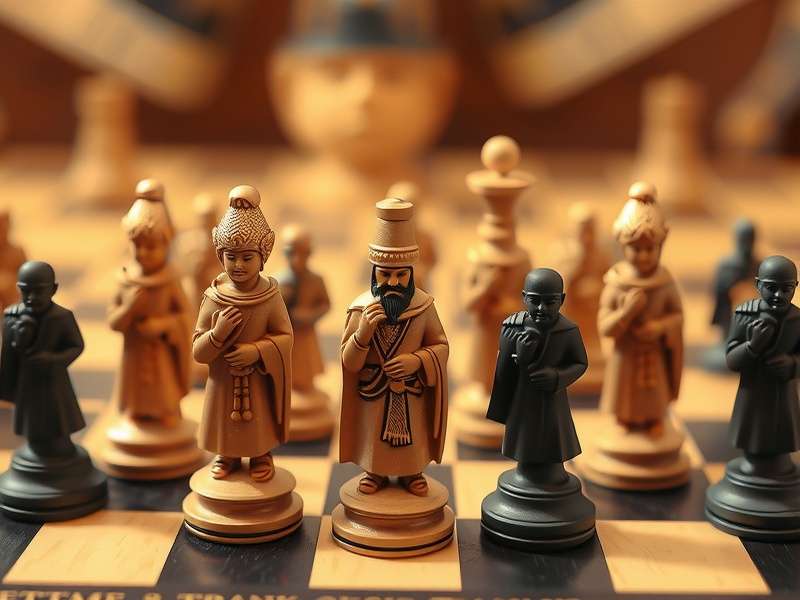 Supreme Sikh Chess Gladiator game board with traditional Sikh-inspired pieces