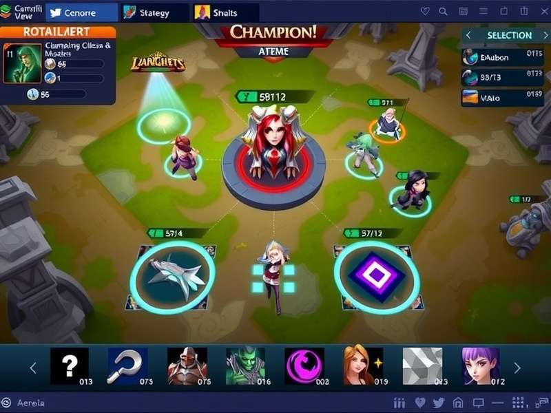 CL Champion S Arena strategy map showing optimal ward placements and rotation paths