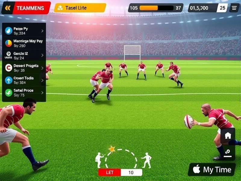 Rugby Rivals Rush team management interface