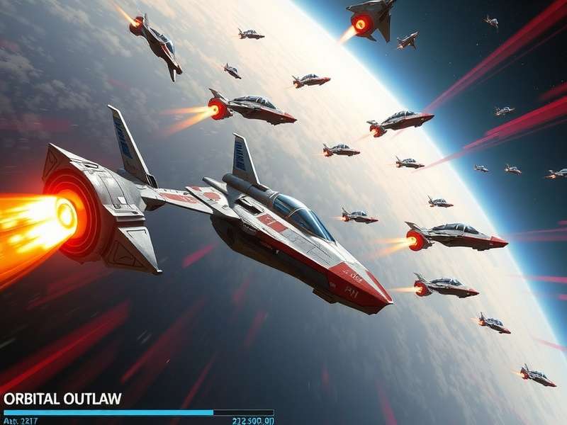 Development team working on Orbital Outlaw