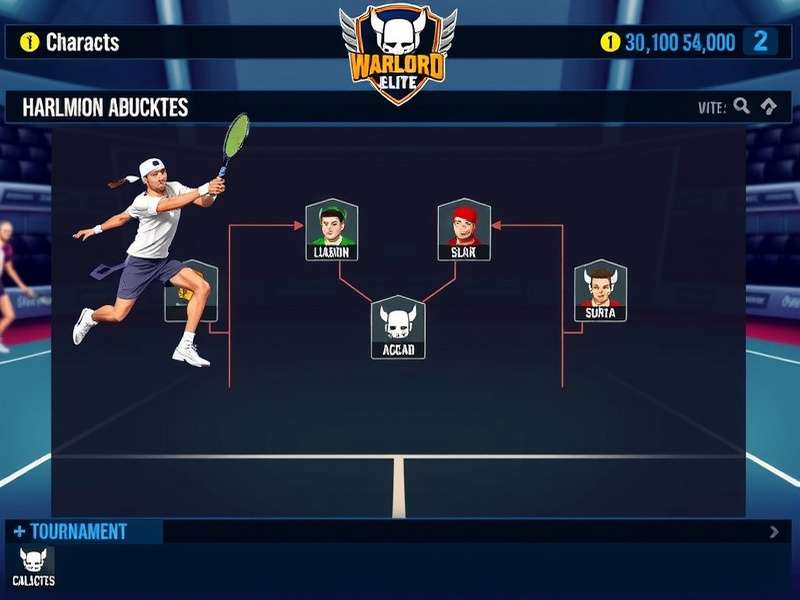Tennis Warlord Elite tournament bracket display