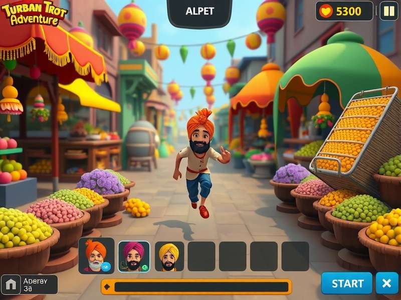 Turban Trot Adventure character selection screen showing diverse avatars