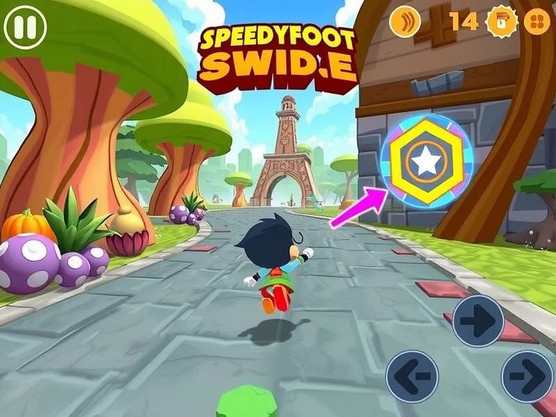 Speedyfoot Run Hero control tutorial showing swipe gestures