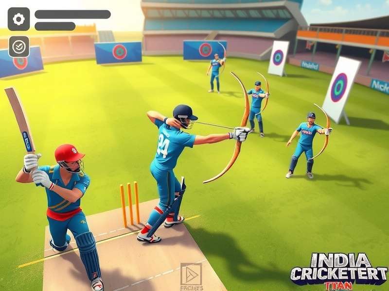 India Archery Cricket Titan gameplay screenshot showing archery and cricket fusion