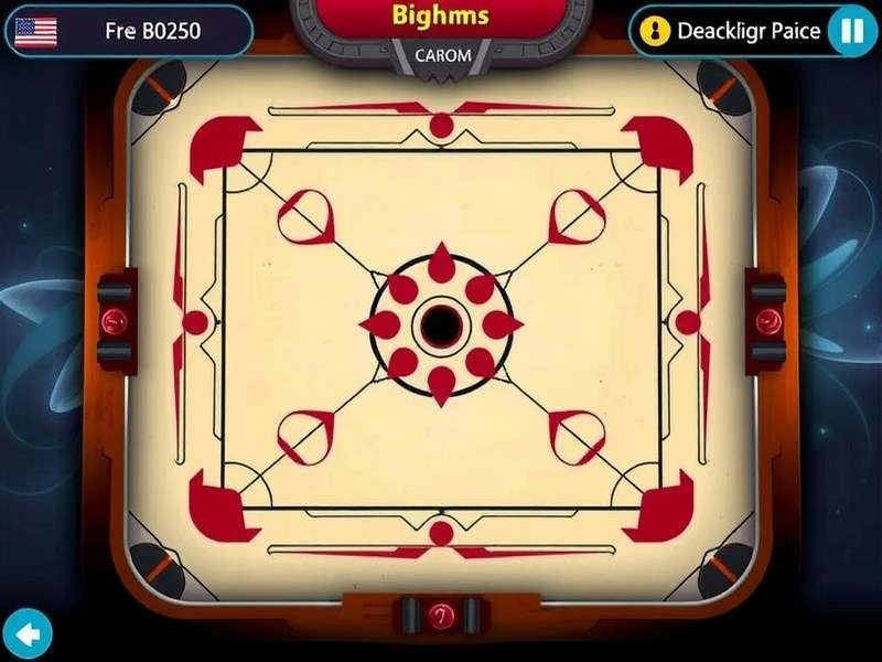 Turbo Carrom Maestro board setup with pieces arrangement