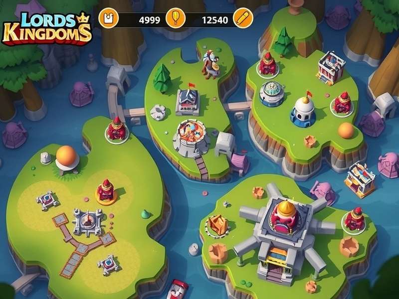 Lords Mobile Kingdom Map showing territories and resource nodes