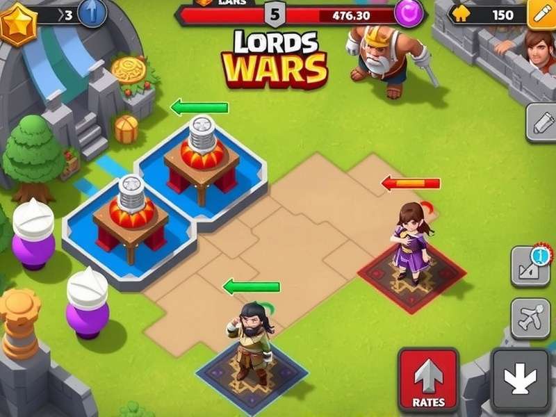 Lords Mobile Kingdom Wars gameplay scene showing strategy elements