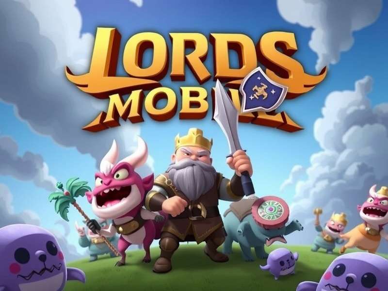 Lords Mobile battle scene with heroes and soldiers