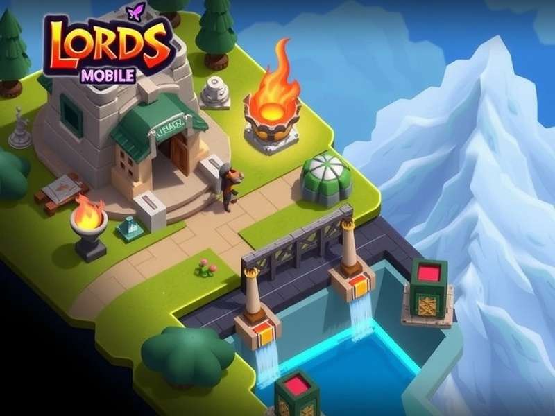 Lords Mobile gameplay on Windows PC showing battle interface