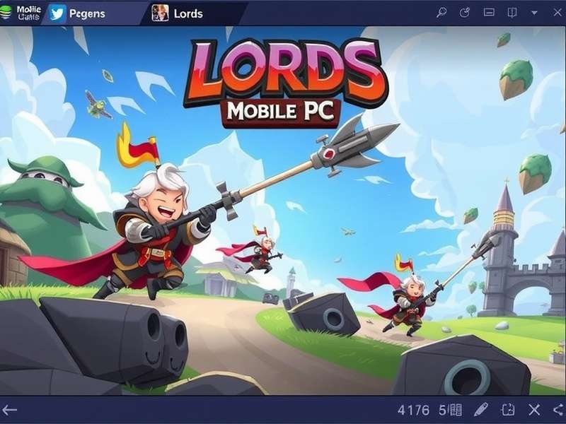Lords Mobile PC gameplay showing epic battle scene