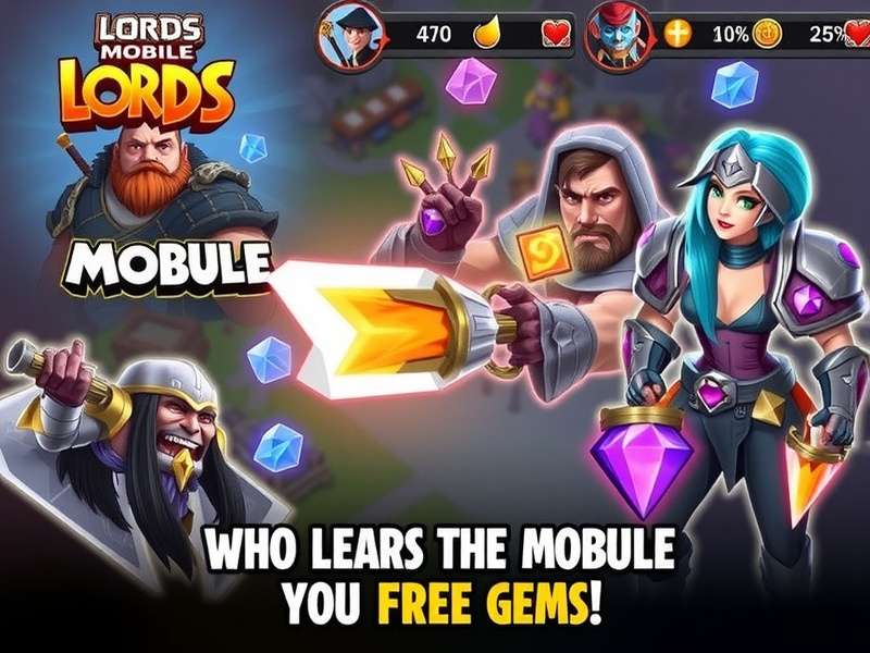 Lords Mobile Game Scene with Gems and Resources
