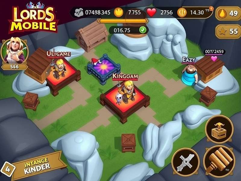 Strategic map and kingdom selection interface in Lords Mobile