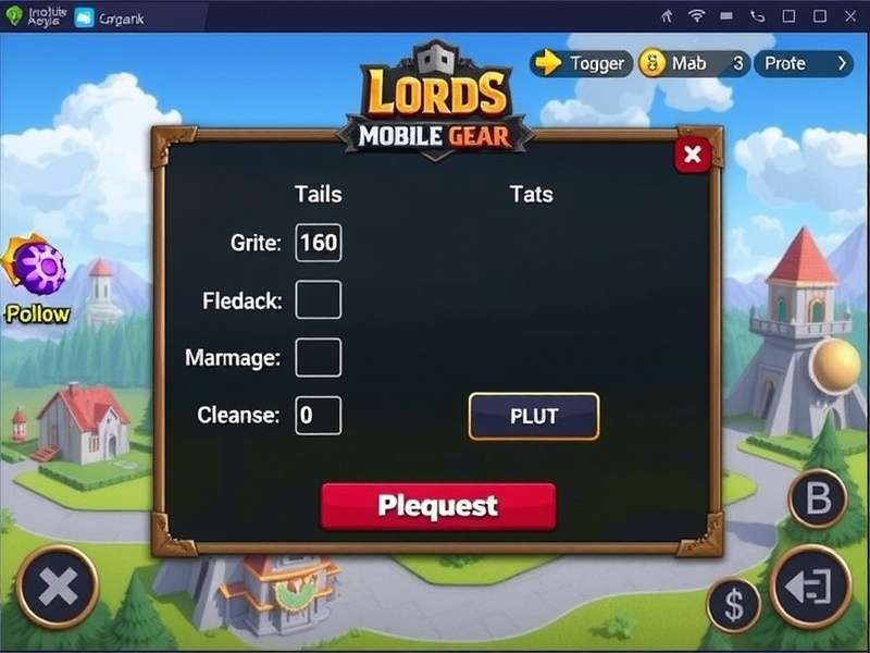 Strategic gameplay interface of Lords Mobile showing gear and hero selection
