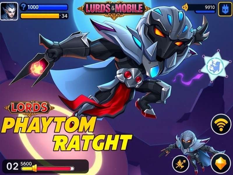 Phantom Knight hero in Lords Mobile battling with dark energy