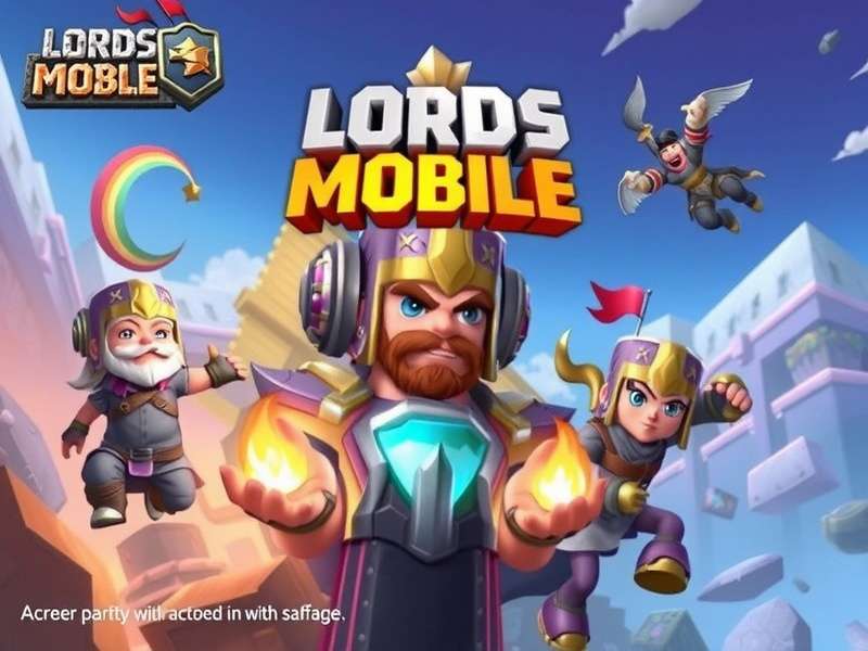 Lords Mobile gameplay screenshot showing a massive battle