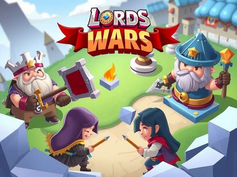 Lords Mobile Kingdom Wars epic battle scene with castle siege and army formations