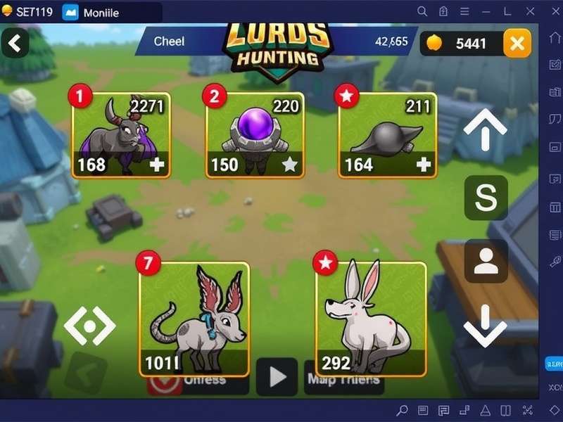 Lords Mobile monster hunting battle scene with three monsters