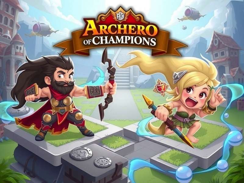 Archero War Of Champions arena battle scene in Lords Mobile with champions and strategy overlay